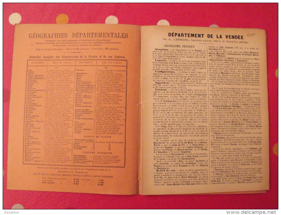 Vendée. La Roche Sur Yon. Géographies Départementales De La France. Cartes. Vers 1890 - Picardie - Nord-Pas-de-Calais