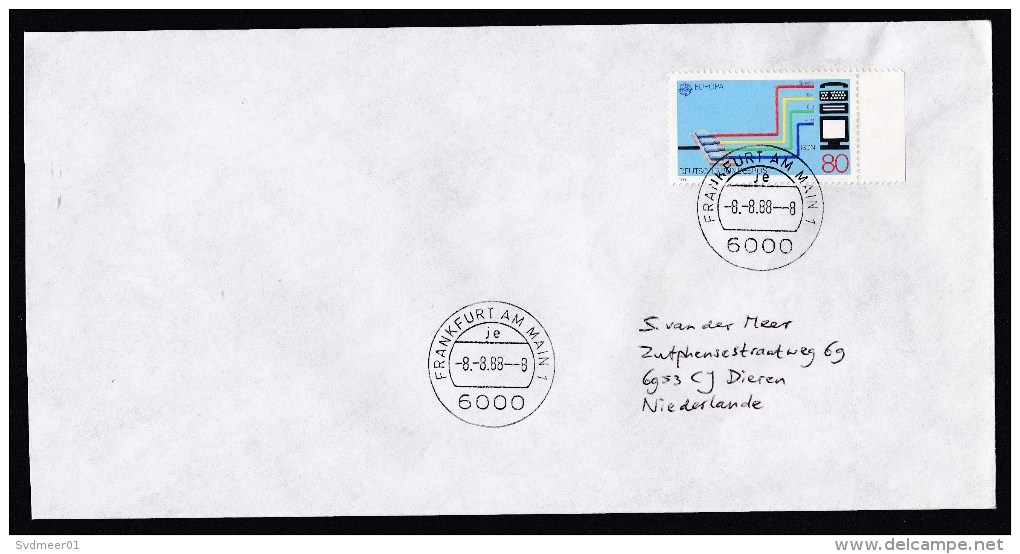 Germany: Cover To Netherlands, 1988, 1 Stamp, Special Date Curiosity: 8-8-88, Numbers (traces Of Use) - Brieven En Documenten