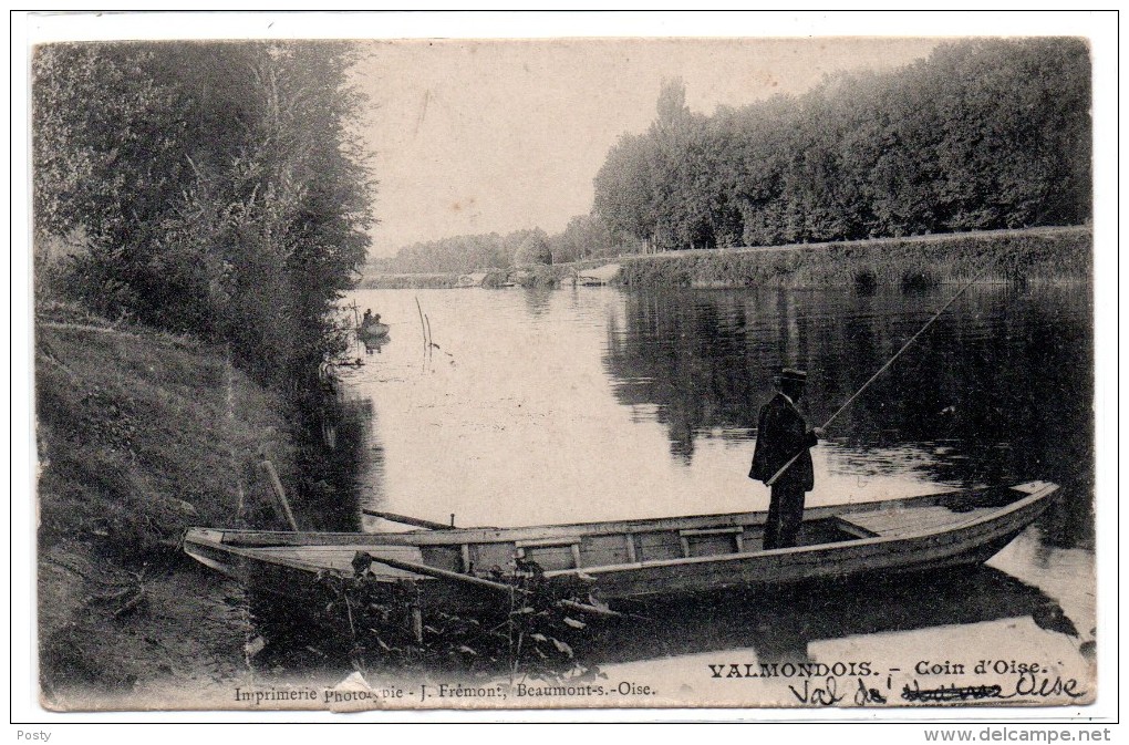 CPA - VALMONDOIS - COIN D'OISE - PECHEUR A LA LIGNE - N/b - 1907 - - Valmondois