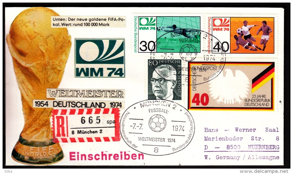 Germany Munich 1974 Soccer Football World Cup Germany 1974 R Letter 8 München 2 - 1974 – Germania Ovest