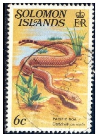 Snake, Pacific Boa, Solomon Islands Stamp SC#400 Used - Solomon Islands (1978-...)