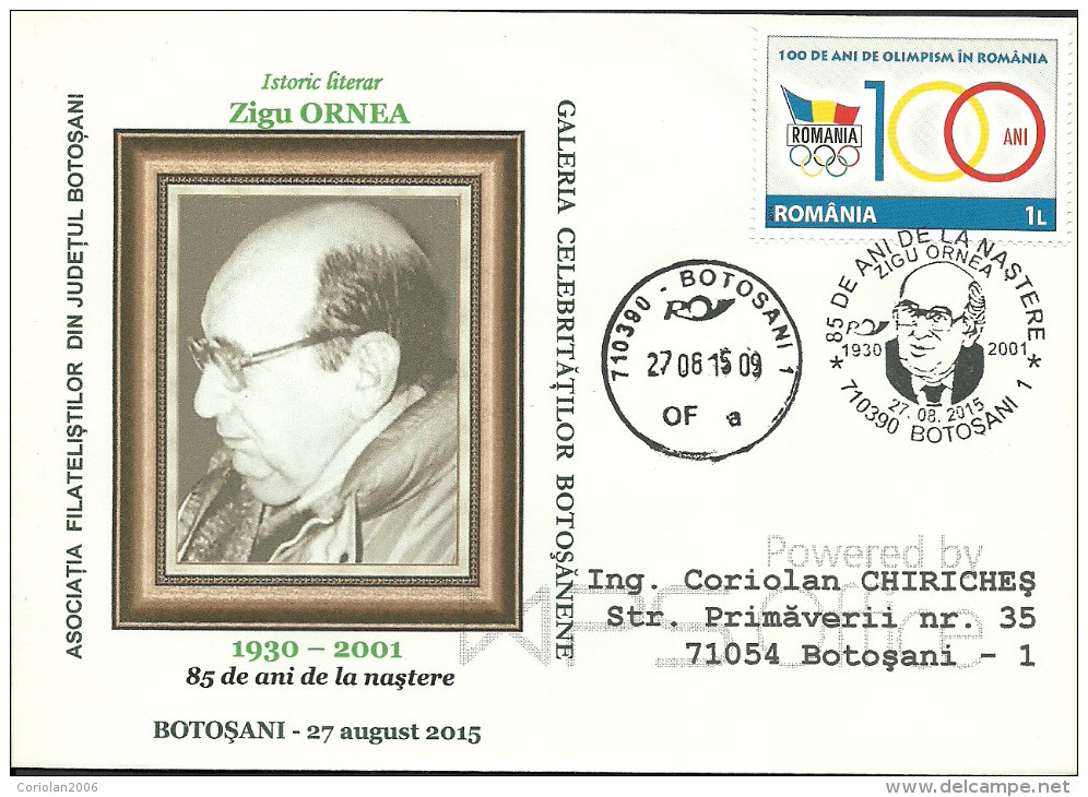 Romania / Special Cover With Special Cancellation / Zigu ORNEA - Guidaismo