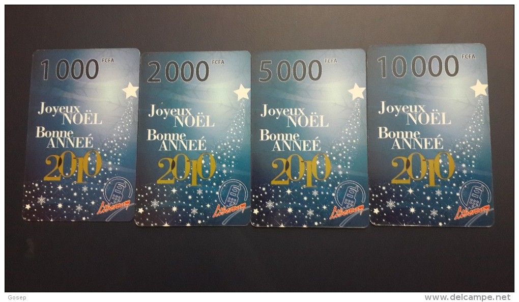 Central African Republic  Libertury-joyeux Noel Bonne Annee2010-(1000,2.000,5.000,10.000fcfa)-mint+1card Prepiad Free - Central African Republic