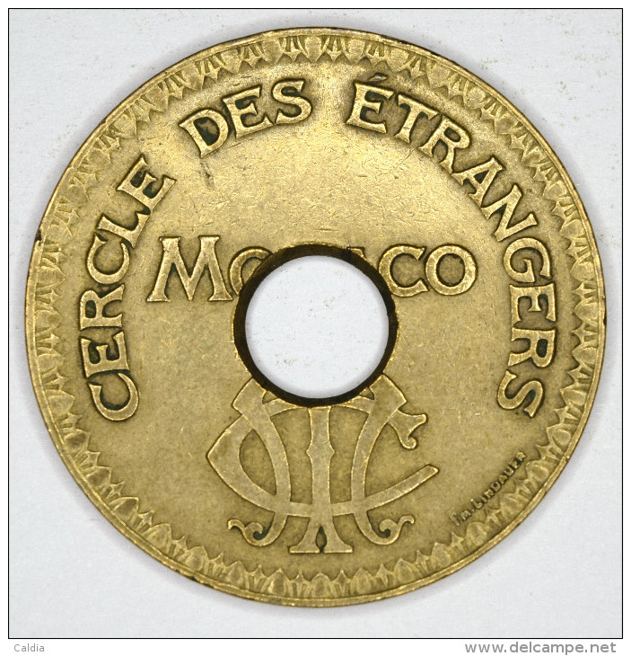 Monaco Jeton Token 10 FRANCS Troué - ST DES BAINS DE MER - "" CERCLE Des ÉTRANGERS "" # 8 - Autres & Non Classés