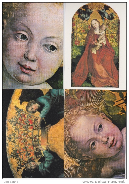 16 / 3  / 73  -  22-  CPM  ( Grd. Mod. )  - PEINTURES  MARTIN  SCHONGAUER - LA  VIERGE  ET  L'ENFANT   &  DÉTAILS - 5 - 99 Cartes