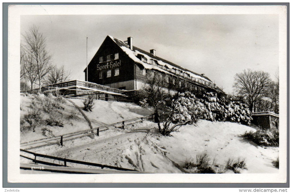 1563 - Ohne Porto - Alte Foto Ansichtskarte Sporthotel Waldgut Aschberg Klingenthal Gel 1954 - Klingenthal