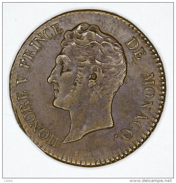 Monaco 5 Centimes 1837 HIGH  GRADE - 1819-1922 Honoré V, Charles III, Albert I