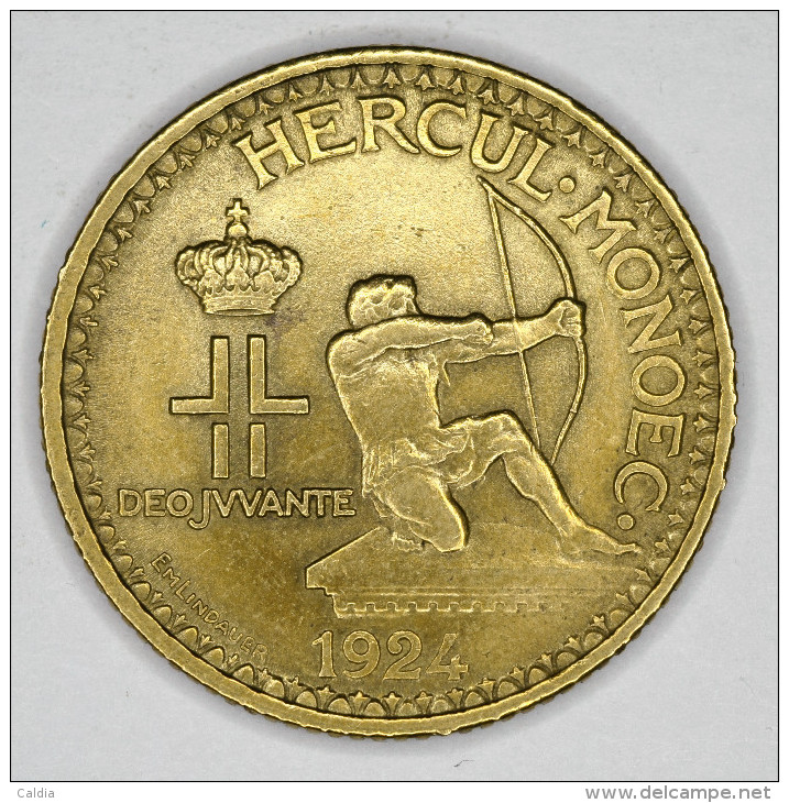 Monaco 2 Francs 1924  HIGH  GRADE # 3 - 1922-1949 Louis II.