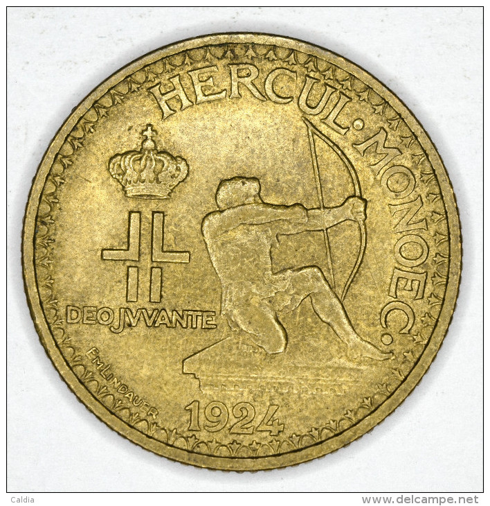 Monaco 2 Francs 1924  HIGH  GRADE # 4 - 1922-1949 Louis II.