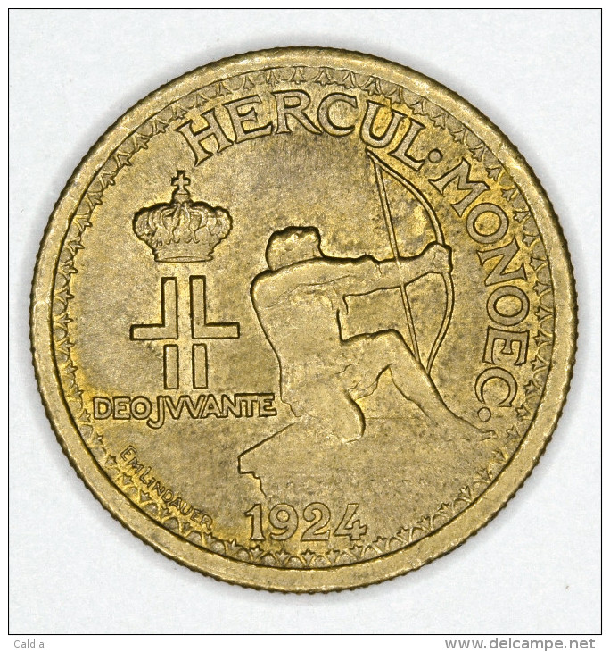 Monaco 50 Centimes 1924  AUNC # 1 - 1922-1949 Louis II