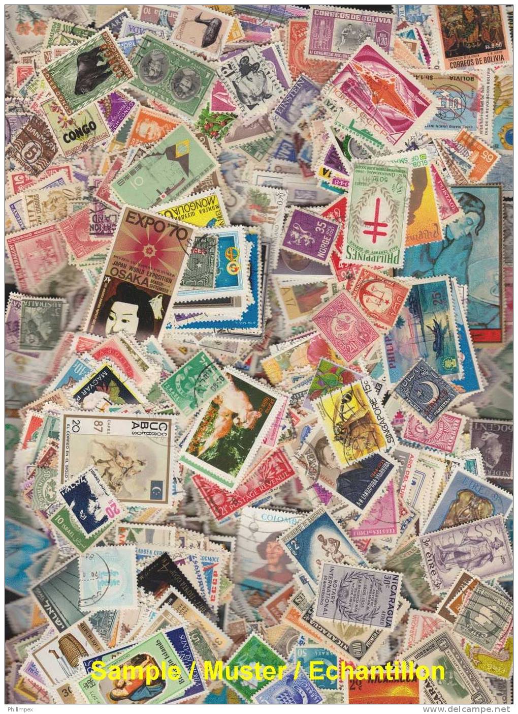 2000 DIFFERENT STAMPS WHOLE WORLD, WITH MANY COMMEMORATIVES LARGE PART LATIN AMERICA	!!! - Vrac (min 1000 Timbres)