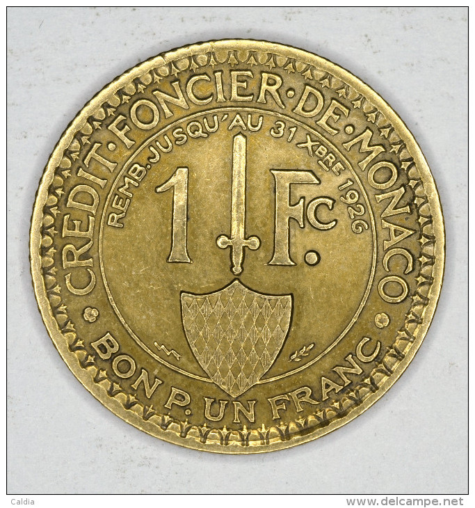 Monaco 1 Franc 1924 # 1 - 1922-1949 Louis II