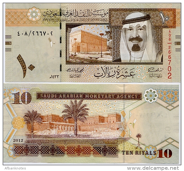 SAUDI ARABIA       10 Riyals       P-33c       2012 / AH1433       UNC - Arabia Saudita