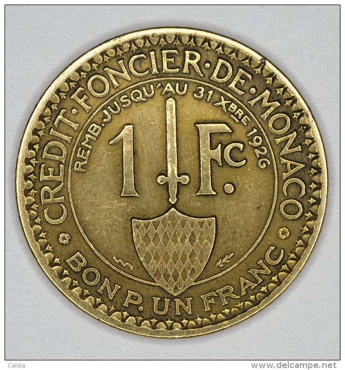 Monaco 1 Franc 1924 # 4 - 1922-1949 Louis II