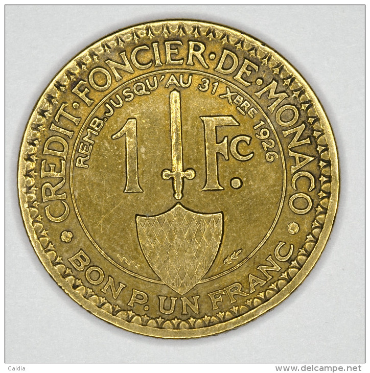 Monaco 1 Franc 1924 # 5 - 1922-1949 Louis II