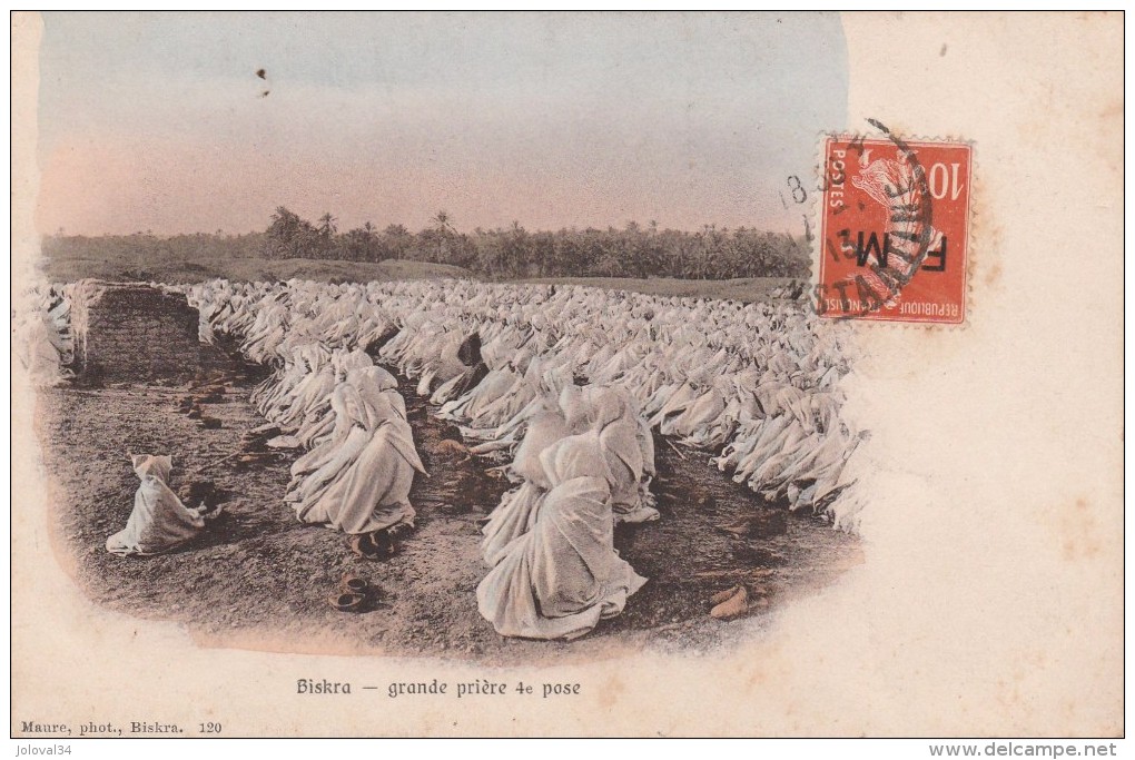 Yvert FM N° 5 Cachet Biskra Constantine 1913 Sur Carte Postale Biskra Algèrie - Cachets Militaires A Partir De 1900 (hors Guerres)