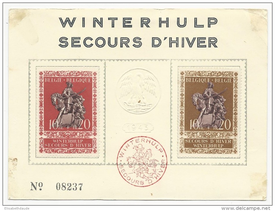 1943 - SECOURS D'HIVER - CARTE NUMEROTEE - Lettres & Documents