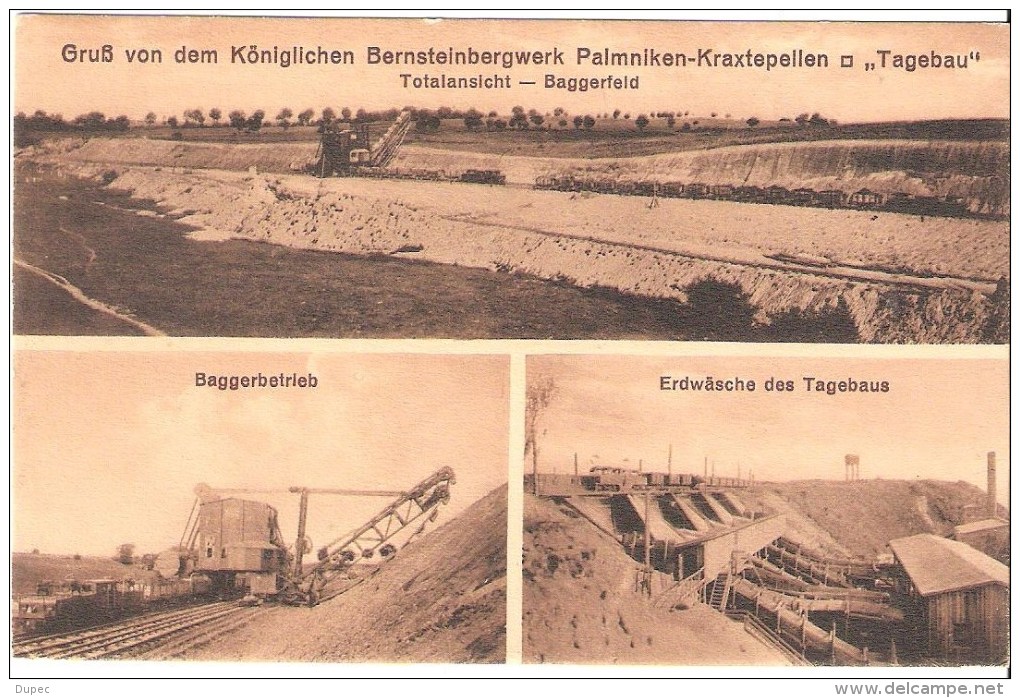 AK Palmnicken-Kraxtepellen  Bernsteinwerk   " Baggerfeld&Baggerbetrieb&Erdwäsche "    /     Nicht  Gelaufen - Ostpreussen