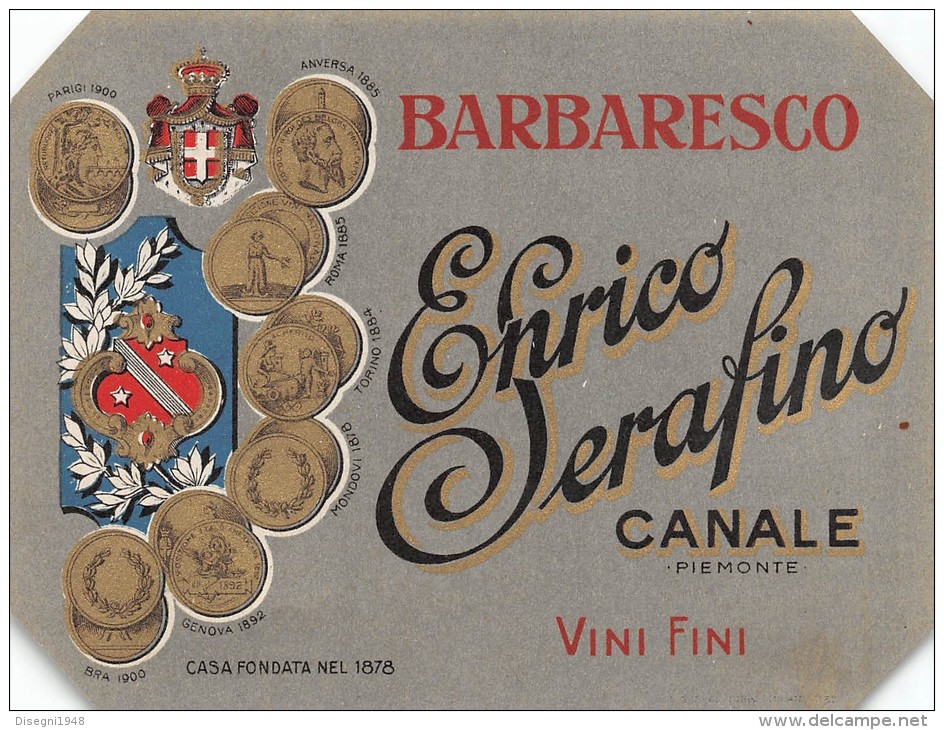 04937 "BARBARESCO - ENRICO SERAFINO - CANALE - (CN)" ETICHETTA ORIGINALE - Rouges