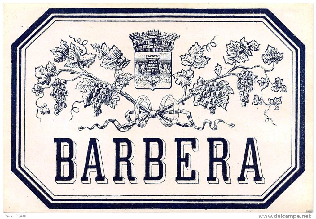04940 "BARBERA - ANONIMA" ETICHETTA ORIGINALE - Rode Wijn