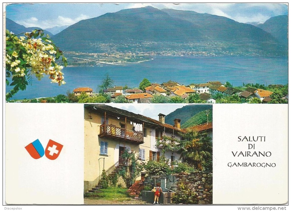 O1983 Saluti Da Vairano Gambarogno - Ticino Tessin - Panorama Vedute Multipla / Viaggiata 1984 - Gambarogno