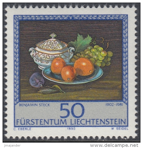 Liechtenstein 1990 Paintings By Benjamin Steck: Terrine, Oranges, Grapes. Part Set Mi 990 MNH - Nuovi