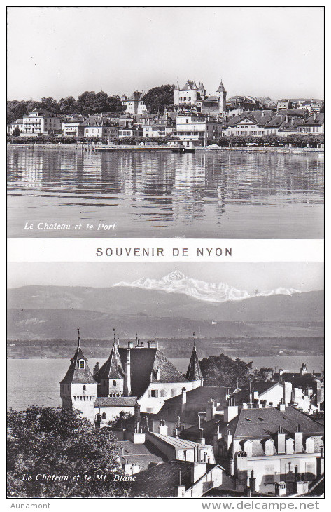 Suiza--Vaud--Nyon--Le Chateau Et Le Port--Le Chateau Et Le Mt.Blanc-- - Castillos