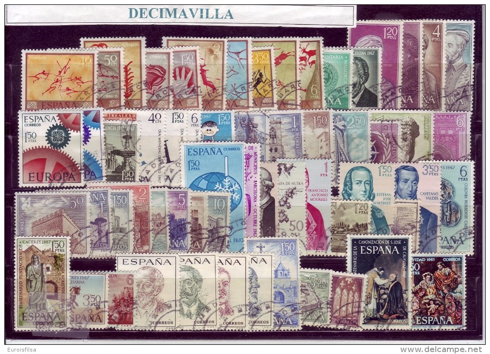 ESPAÑA, AÑOS USADOS COMPLETOS 1967, 1968, 1969, 1970 Y 1971 + TRAJES REGIONALES. SPAIN, USED COMPLETE YEARS +  CSTUMES - Années Complètes