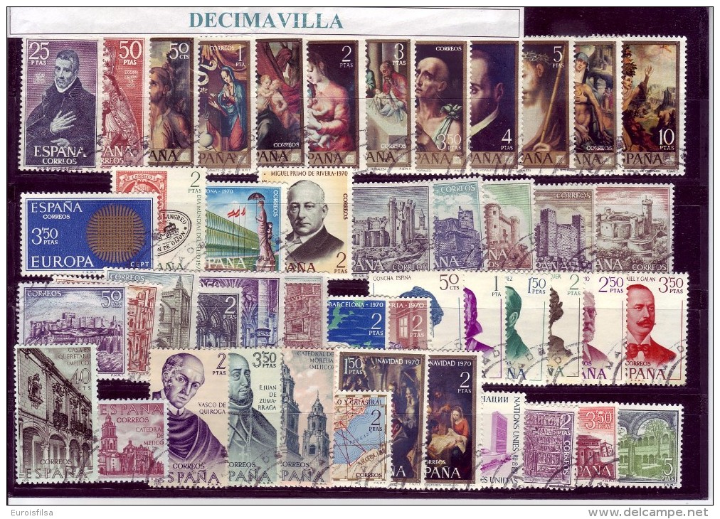 ESPAÑA, AÑOS USADOS COMPLETOS 1967, 1968, 1969, 1970 Y 1971 + TRAJES REGIONALES. SPAIN, USED COMPLETE YEARS +  CSTUMES - Années Complètes