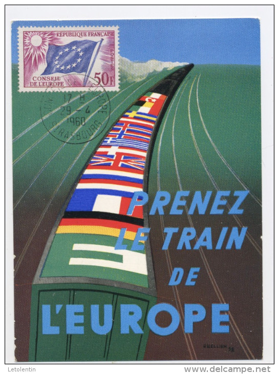 FRANCE -  SERVICE - N° Yvert 21 SUR CARTE POSTALE DU 29/4/1960 DE STRASBOURG - Lettres & Documents