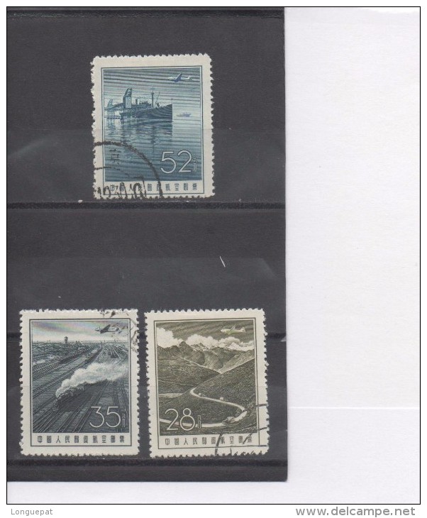 CHINE - Avions En Vol : Route De Mo,tagne, Gare De Triage, Port - - Airmail