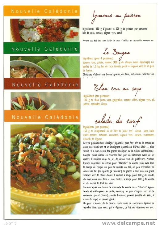 Nouvelle Calédonie - New Caledonia - CPM Neuve - Unused - Recipe - Recette De Cuisine Lot De 4 Cartes / Pack Of 4 Cards - Nouvelle-Calédonie