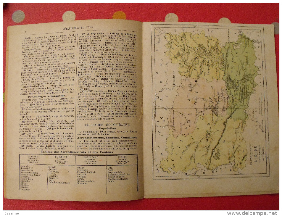 Oise Beauvais Senlis. Géographies Départementales De La France. Cartes. Vers 1890 - Ile-de-France