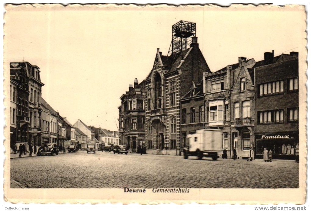 8 Postk. Deurne Cogelsplein Uitg. Hermans N°904 Fredeganduskerk Hermans N°430 Roeivijver Rivierenhof Gemeentehuis - Autres & Non Classés