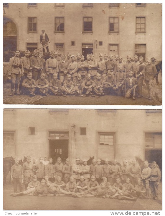 CAVALERIE DEVANT LES ECURIES - LOT DE 2 CARTES PHOTOS MILITAIRES - Régiments