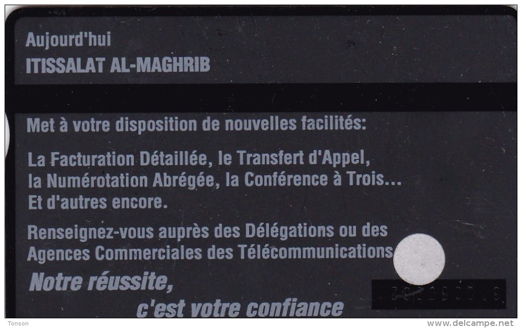 Morocco, ONPT-2g, 50 Units, Mausolée M.V Rabat, 2 Scans.   Control Number : 310C - Morocco