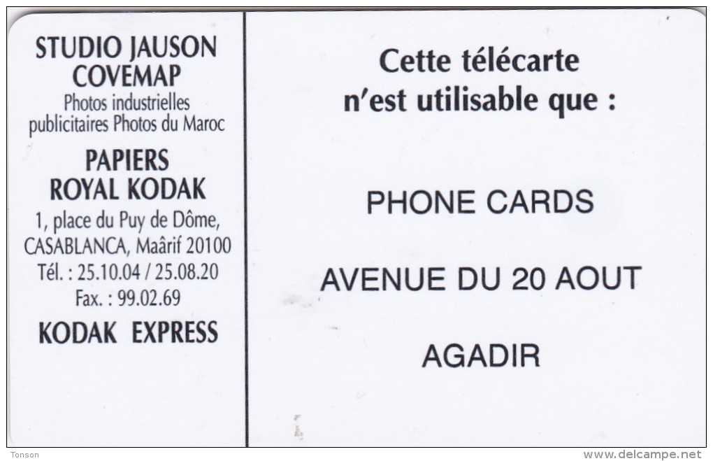 Morocco, AG06, 40u Horse Back Riders (with PYRAMID And Adress), 2 Scans.  PHONE CARDS , AGADIR (normal Text) - Maroc