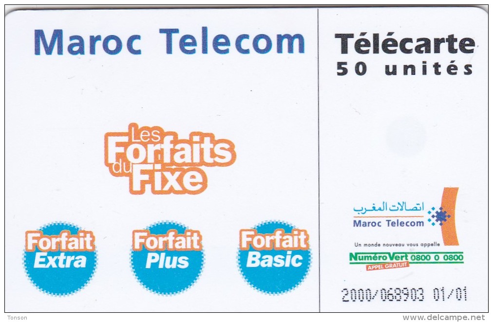 Morocco, Maroc Telecom, Blue & Green Design 01/01, 2 Scans. - Maroc