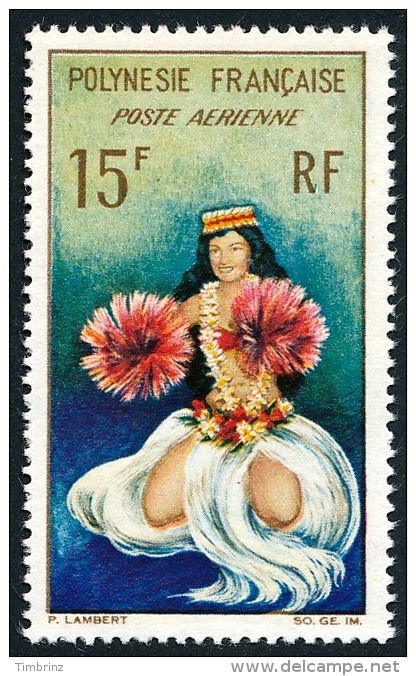 POLYNESIE 1964 - Yv. PA 7 ** TB  Cote= 5,60 EUR - Danseuse Tahitienne ..Réf.POL22783 - Neufs