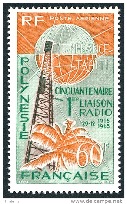 POLYNESIE 1966 - Yv. PA 16 ** TB  Cote= 23,50 EUR - Cinquantenaire 1ère Liaison Radio ..Réf.POL22787 - Neufs