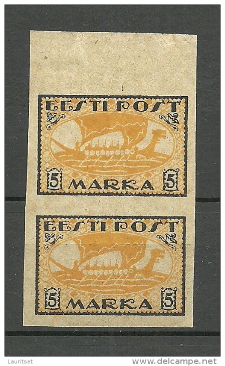 ESTLAND Estonia 1920 Michel 13 Y (gray Paper) In Pair MNH - Estonia