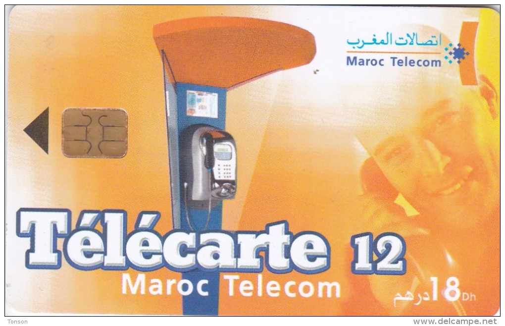 Morocco, Maroc Telecom, Orange Phone Cabin 18 (01/03), 2 Scans. - Maroc