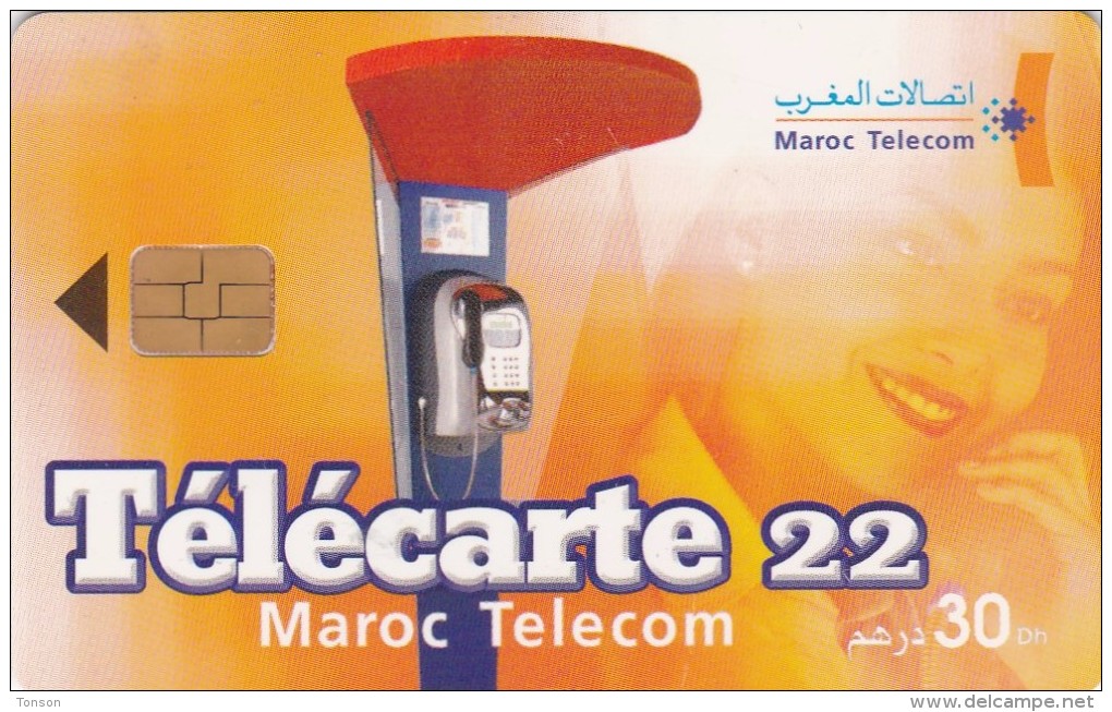 Morocco, Maroc Telecom, Orange Phone Cabin 30 (07/02), 2 Scans. - Maroc