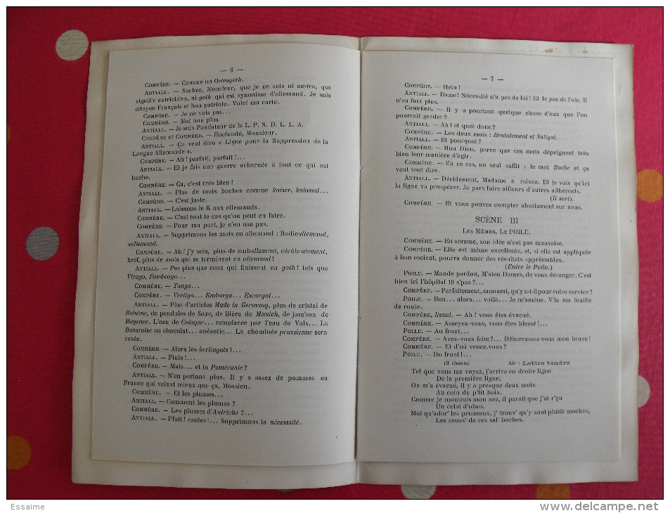 Laval. 1915. Vidons Les Boches !. René De Soutter. Fantaisie Revue D'actualités. Représentée En  Juin 1915. Ramard - Guerre 1914-18