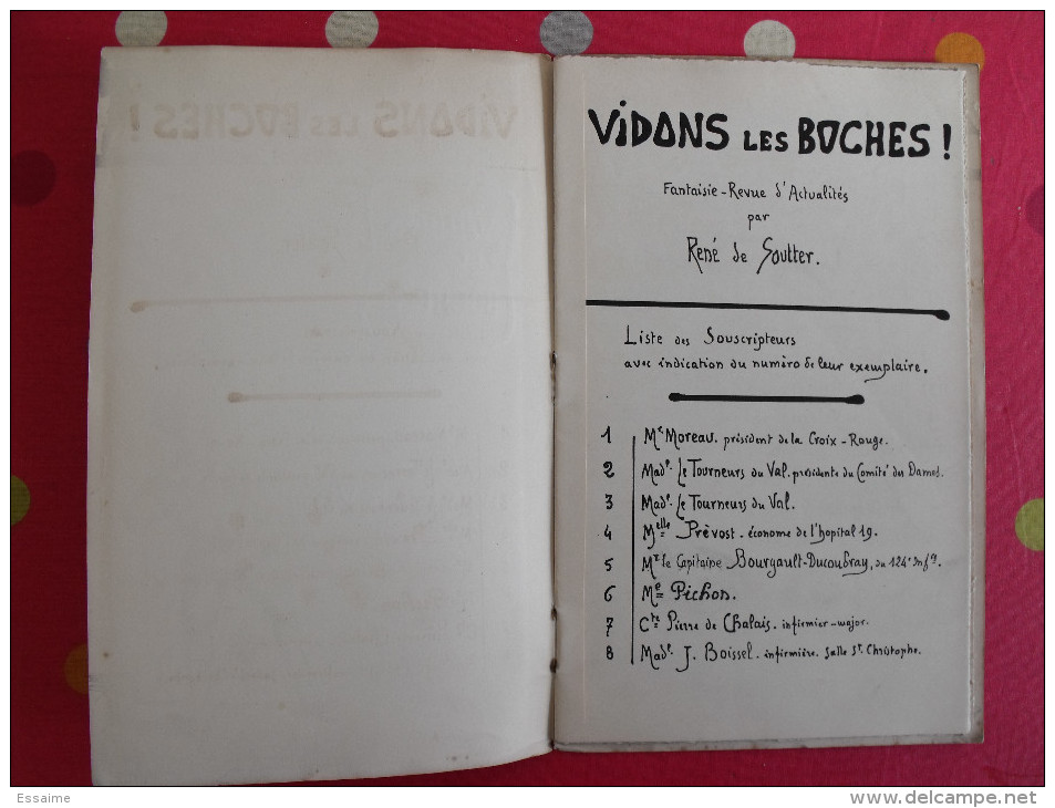 Laval. 1915. Vidons Les Boches !. René De Soutter. Fantaisie Revue D'actualités. Document Unique De Souscription. Ramard - Guerre 1914-18