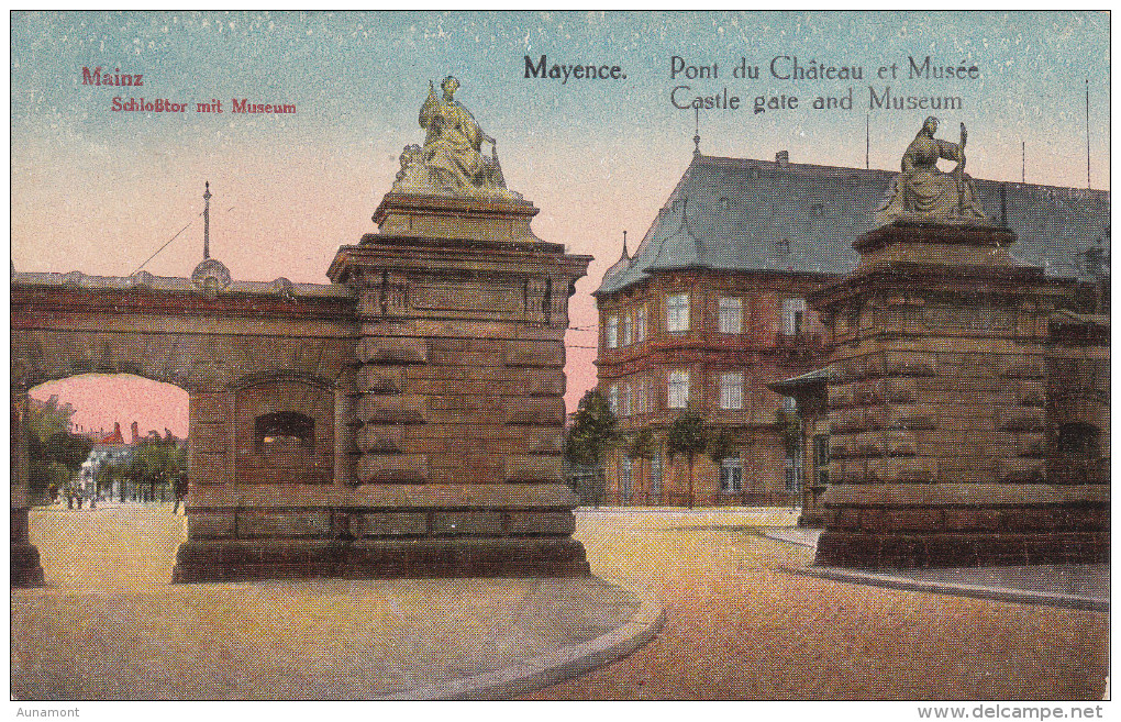 Alemania--Mainz--1923--Pont Du Chateau Et Musee-----a, Francia - Castillos