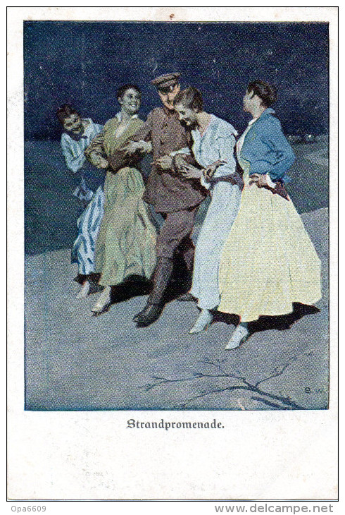 Künstlerpostkarte: Kriegspostkarten Von B.Wennerberg  "Strandpromenade" Ungebraucht - Wennerberg, B.