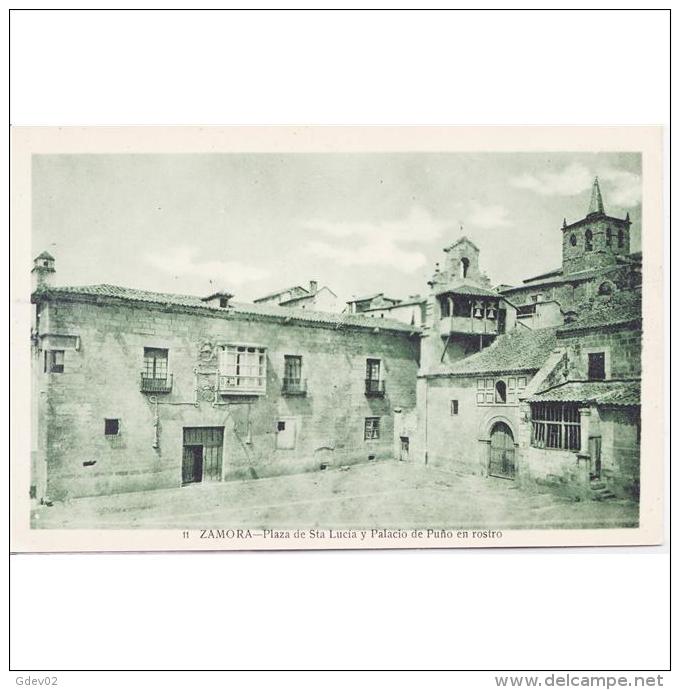 ZMRTPA4143-LFTD5299.Tarjeta Postal De ZAMORA.Edificio.PLAZA DE SANTA LUCIA Y PALACIO DE PUÑO EN ROSTRO De ZAMORA - Zamora