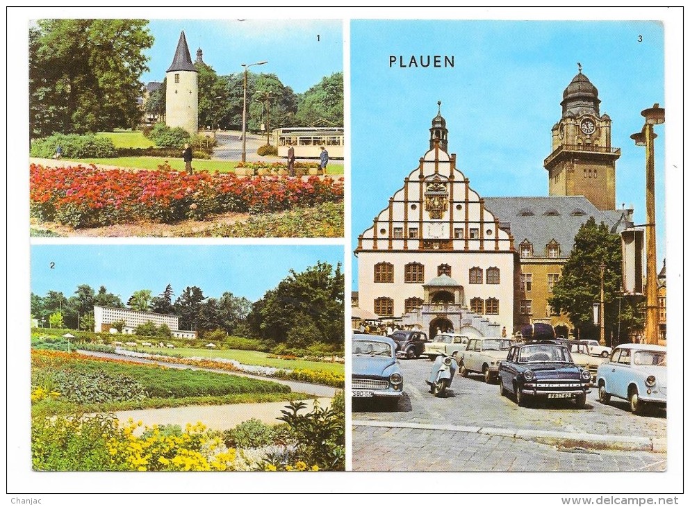 Cpsm: ALLEMAGNE - PLAUEN  Rathaus (Multivues, Cars, Scooter) N° 111/26/13 A1/218/73-8004 01 14 0143 - Plauen