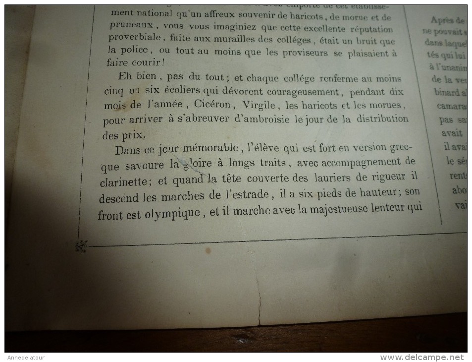 1840  " L'étudiant Piocheur Et Rangé "   Musée PHILIPON  : Musée Et Magasin Comiques  ,dessins De L. Eustache - 1800 - 1849